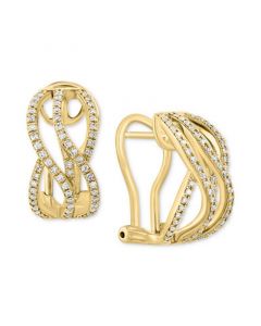 EFFY® Diamond Abstract Swirl Hoop Earrings (3/8 ct. t.w.) in 14k Gold