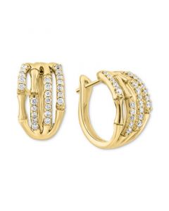 EFFY® Diamond Multirow Openwork Hoop Earrings (3/8 ct. t.w.) in 14k Gold