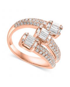 EFFY® Diamond Baguette Multi-Cluster Statement Ring (1-1/20 ct. t.w.) in 14k Rose Gold