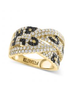 EFFY® Multicolor Diamond Crossover Statement Ring (1-1/3 ct. t.w.) in 14k Gold