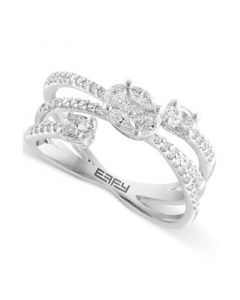 EFFY® Diamond Multi-Cut Cluster Openwork Statement Ring (3/4 ct. t.w.) in 14k White Gold