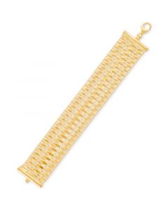 Triple Strand Cleopatra Flexible Link Bracelet in 14k Gold-Plated Sterling Silver