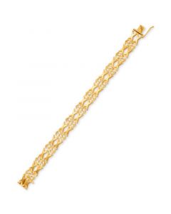 Openwork Filigree Link Bracelet in 14k Gold-Plated Sterling Silver