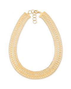 Cleopatra Openwork Statement Necklace in 14k Gold-Plated Sterling Silver, 17" + 2" extender