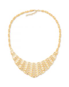 Graduated Openwork Statement Necklace in 14k Gold-Plated Sterling Silver, 17" + 2"