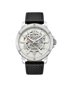 Men's Automatic Black Genuine Leather Watch 44mm