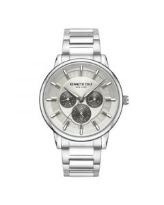 Men's Multifunction Dress Sport Silver-Tone Stainless Steel Watch 42mm