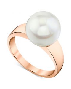 Cultured Freshwater Pearl (11mm) Solitaire Ring in 14k Rose Gold