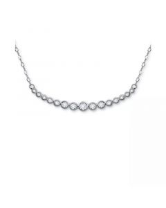 Cubic Zirconia Bezel Curved Bar Collar Necklace, 16" + 2" extender, Created for Macy's