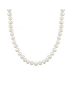 Children's Cultured Freshwater Oval Pearl (4-1/2mm) 13" Collar Necklace