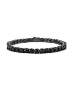 Men's Icon Black Spinel (1/10 ct. t.w.) Tennis Bracelet in Sterling Silver