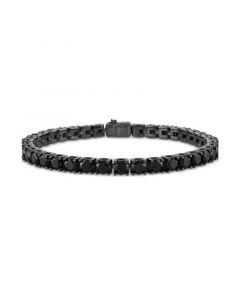 Men's Icon Black-Tone Sterling Silver Tennis Bracelet