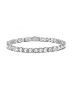 Men's White Topaz Icon Tennis Bracelet (1/10 ct. t.w.) in Sterling Silver