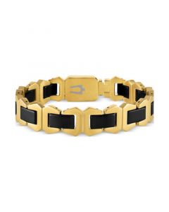 Men's Icon Black Ceramic Bracelet in Gold Ion-Plated Stainless Steel