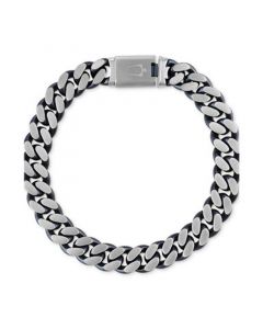 Men's Classic Curb Chain Bracelet in Blue-Plated Stainless Steel