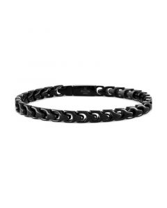 Men's Link Bracelet in Black-Plated Stainless Steel