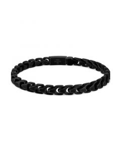 Men's Link Bracelet in Black Matte Stainless Steel