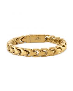 Men's Link Bracelet in Gold-Plated Stainless Steel