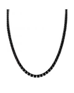 Men's Icon Black Spinel (1/10 ct. t.w.) Tennis 22" Necklace in Black-Plated Sterling Silver