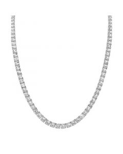 Men's Icon White Topaz (1/10 ct. t.w.) Tennis 22" Necklace in Sterling Silver