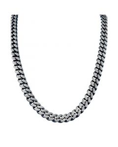 Men's Classic Curb Chain 24" Necklace in Blue-Plated Stainless Steel