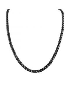 Men's Link Chain 24" Necklace in Black-Plated Stainless Steel