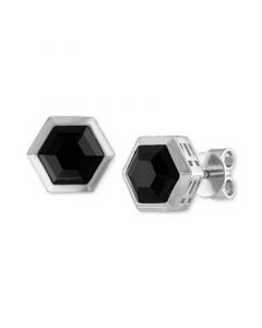 Men's Icon Black Spinel (1/10 ct. t.w.) Stud Earrings in Sterling Silver