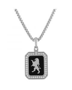 Men's Crest of Bohemia Diamond (1/2 ct. t.w.) Pendant Necklace in Sterling Silver, 24" + 2" extender