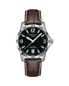 Men's Swiss DS Podium Brown Leather Strap Watch 40mm