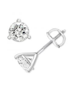 Diamond Three Prong Stud Earrings (1-3/4 ct. t.w.) in 14k White Gold