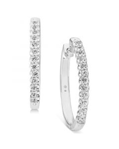 Diamond Medium Hoop Earrings (1 ct. t.w.) in 10k Gold, 1.2"