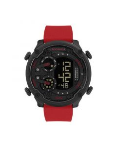 Men's Digital Red Silicone Strap Watch 52mm x 65mm