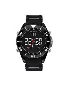 Men's Analog-Digital, Quartz Black Silicone Strap Watch 50mm x 58mm