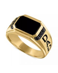 Men's Onyx & Black Spinel DAD Ring, Created for Macy's