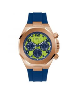 Men's Multifunction Blue Silicone Watch 46mm