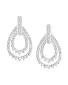 Diamond Double Teardrop Drop Earrings (1 ct. t.w.) in 14k White Gold