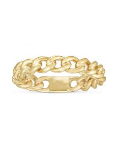 Curb Link Chain-Style Statement Ring in 14k Gold