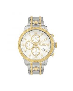 Men's Chronograph Date Quartz Bicocca Gold-Tone, Silver-Tone Stainless Steel Bracelet 46mm