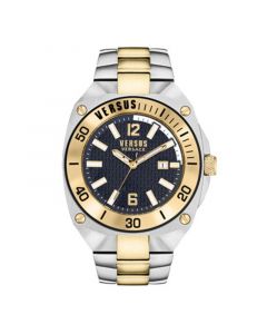 Men's Three-Hand Date Quartz Stealth Gold-Tone, Silver-Tone Stainless Steel Bracelet 44mm