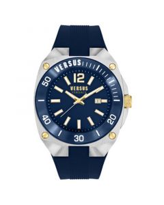 Men's Three-Hand Date Quartz Versus Reaction Blue Silicone Strap 48mm