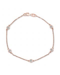 EFFY® Diamond Bezel Link Bracelet (1/2 ct. t.w.) in 14k Rose Gold