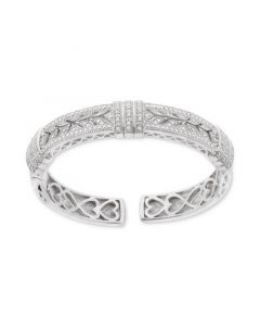 Diamond Cuff Bangle Bracelet (1/4 ct. t.w.) in Sterling Silver