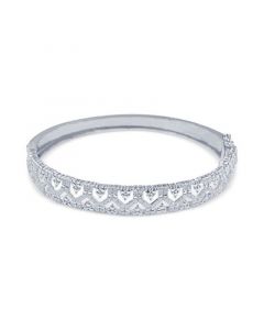 Diamond Openwork Bangle Bracelet (1 ct. t.w.) in Sterling Silver