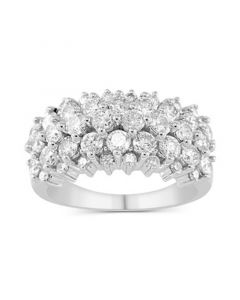 Diamond Multirow Horizontal Cluster Ring (2 ct. t.w.) in 14k White Gold