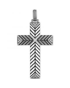 Diamond Textured Cross 22" Pendant Necklace (1/10 ct. t.w.), Created for Macy's