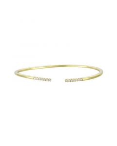 14K Gold Plated Round Cubic Zirconia Cuff Bracelet