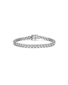 White Gold Plated Cubic Zirconia Tennis Bracelet