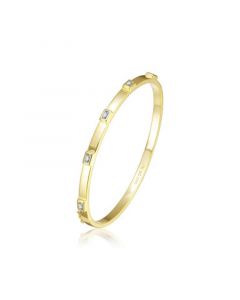 14k Gold Plated Cubic Zirconia Bangle Box Clasps Bracelet