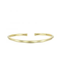 14K Gold Plated Thin Cuff Adjustable Bangle Bracelet