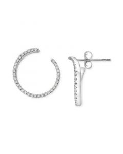 Diamond Spiral Hoop Earrings (1/4 ct. t.w.) in 14k White Gold, Created for Macy's